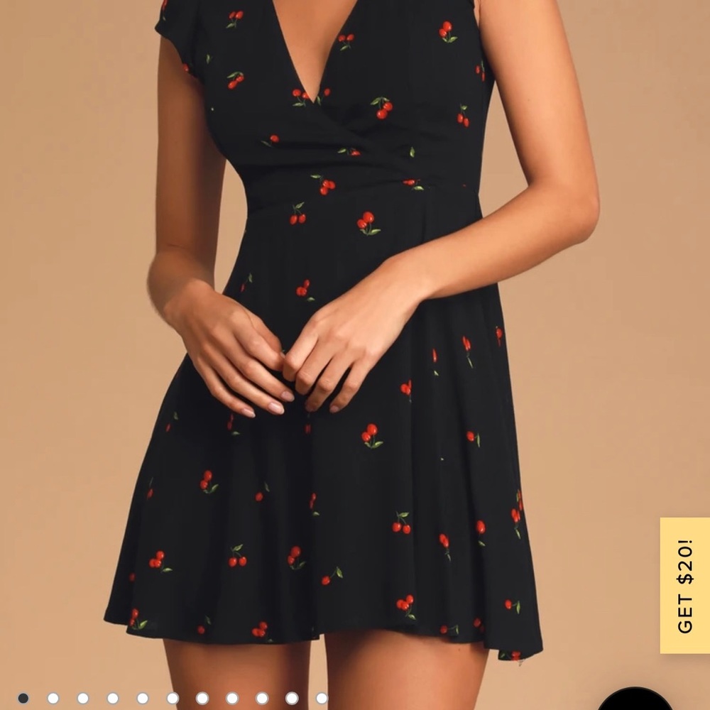 COPY - Black Cherry Print Skater Dress